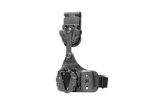 Alien Gear Rapid Force Dynamic Drop Leg Holster Platform – QDS Receiver Installed – Adjustable Ride Height – Accessory Mounting Grid – Swivel System – Matte Black