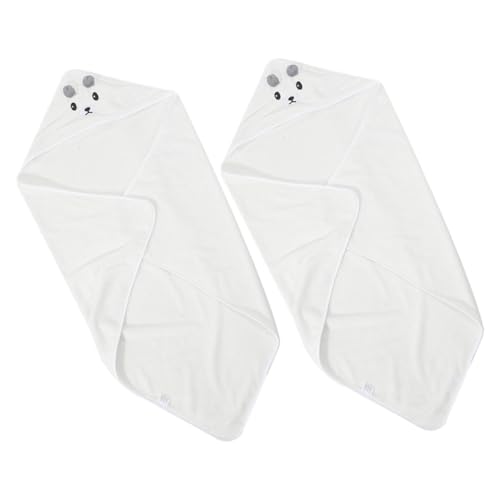 Toddmomy Hooded Baby Bath Towel Set Fleece Newborn Towels for Toddlers Cartoon Animal Design