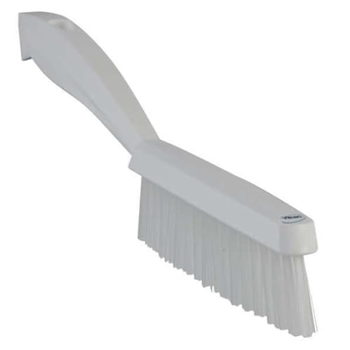 Image of Vikan 13 /16 in W Scrub Brush, Stiff, 11 51 /64 in L Handle, 5 51 /64 in L Brush, White, Plastic 41955-1 Each