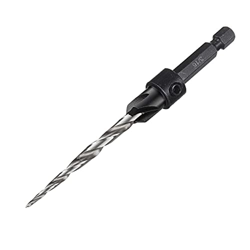 Yakamoz 5Pcs Taper Drill Countersink Set 1/4" Hex Shank Countersinks With Tapered Point Pilot Drill Bits For Woodworking #TOP6