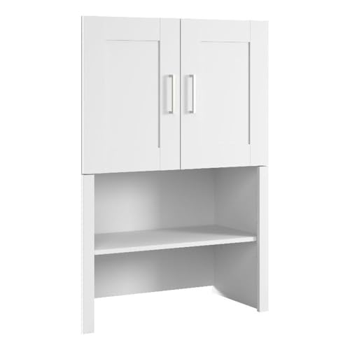 Bush Business Furniture HHH130WH Hampton Heights 30W Bookcase Hutch In White, Bookshelf Attachment cover
