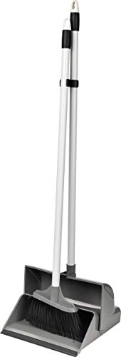 ROZENBAL 500581 Céleste Pelle-Balayette Grand Modèle avec Pelle Réservoir Bord Caoutchouc et Balayette Plastique Gris 105x27.5x9 cm