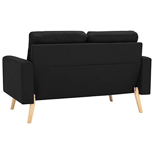 KLYEON 2-TLG. Sofagarnitur Stoff Schwarz,Elegante Schwarze Couchgarnitur aus Stoff mit Sessel und 2SitzerSofa für entspannte Momente im Wohnzimmer Wohnzimmer, Sofas – Bild 5