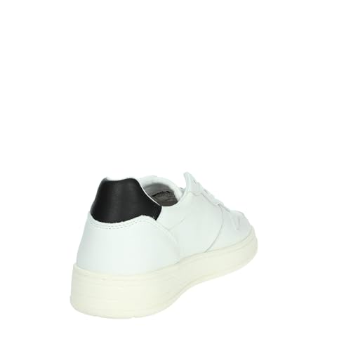 D.A.T.E. Court Basic Dettagli In Pelle In Tono. Scritta D.A.T.E. Impressa Sulla Linguetta. Lacci In Cotone. Codice E Logo Quadrato Impressi Lateralmente Talloncino In Pelle Colore Nero. Bianco WHITE-B - 3