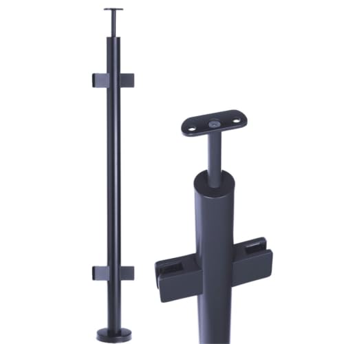 Poteau en verre rond Ø 42,4 mm avec support main courante pour barrière de sécurité