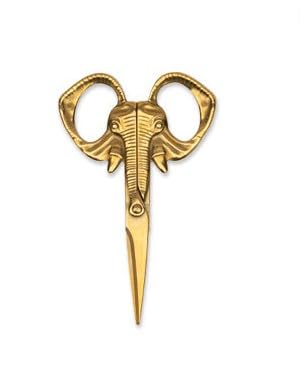 Suck UK Elephant Jumbo Scissors - Mighty Stainless Steel, Brass Finish Scissors for Fine & Heavy-Duty Use - Plastic - Free, Sharp, & Unique Novelty Gift for Zoologists & Barbers