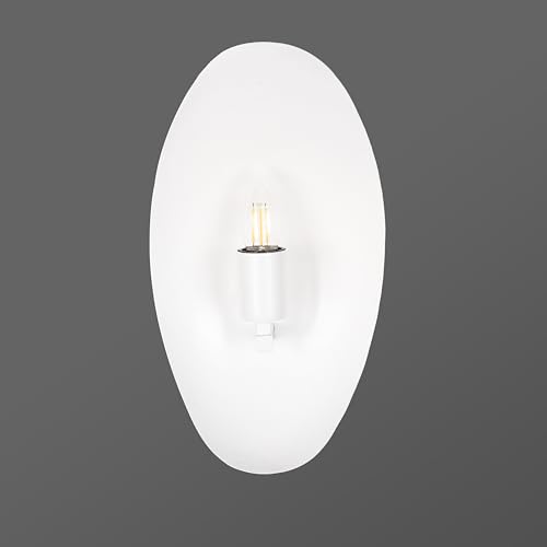 Image of BENE Apia Mild Steel Indoor Modern Wall Light, E-27 Base Wall Lamp for Home Decor - Living Room, Bedroom, Hallway, Staircase, Foyer, 36 cm (White, Pack of 2)