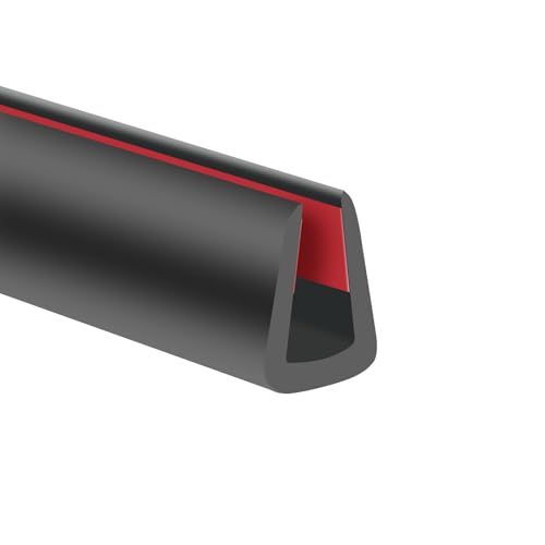 Rubber Edge Trim 1/4 Self Adhesive Flexible U Channel Edge Protecter for Sheet Metal Glass Flexiglass and Plywood Fit for 7/32-9/32 Width Edge Black Color 20Ft EPDM Material