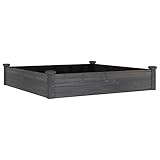 vidaXL Hochbeet, Pflanzbeet mit Einsatz, Pflanzkübel für Blumen Obst Gemüse, Kräuterbeet Gemüsebeet für Garten Balkon Terrasse, Grau Massivholz Tanne