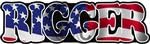 Yellow Dog Rigger American Flag Hard Hat Sticker - 3" x 1"