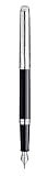 Caja de regalo Waterman Waterman S0921090- Hemisphere Deluxe pluma estilográfica, metalizado y negro con adornos cromados, F