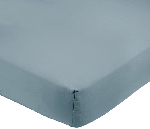 Amazon Basics Spannbetttuch, Mikrofaser, Graublau, 200 x 200 x 30 cm
