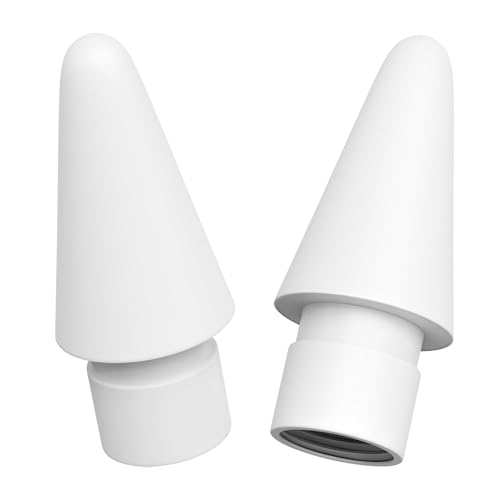 Apple Pencil Uyumlu Silikon Yedek Uç, 1. Nesil; 2. Nesil/Pro/USB-C için, iPad Pro/Air/Mini Uyumlu (Beyaz 2'li Paket)