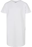 Urban Classics Vestido de Camiseta orgánico Extragrande para niña, Blanco, 122/128 cm