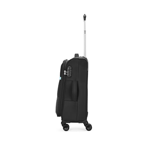 Image of Skybags Genesis Cabin Soft Luggage (55 Cm) | Soft Luggage Trolley with 8 Wheels and 3 Digit Combination Lock | Black | Unisex