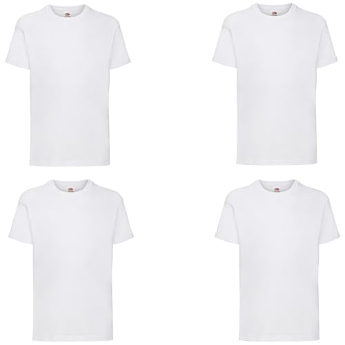 GIDUTEX Fruit of The Loom Kinder T-Shirt 4er Pack Valueweight...