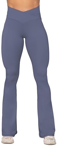 Image of Sunzel Flare Leggings, Crossover Yoga Pants with Tummy Control, High-Waisted and Wide Leg
