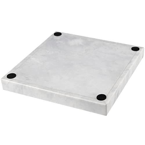 Mukchap 2 Pack 10 X 10 Inch Square Marble Vanity Tray, Marble Stone Decorative Tray, Marble Storage Tray For Table, Dressers, Bathroom, Kitchen, Living Room #TOP3