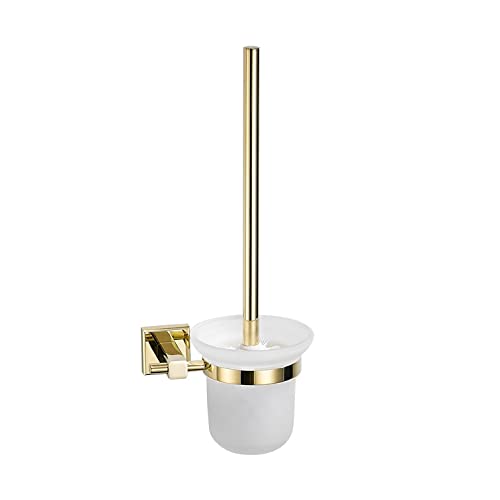 Brosse pour toilettes en laiton poli design chic de salle de bains