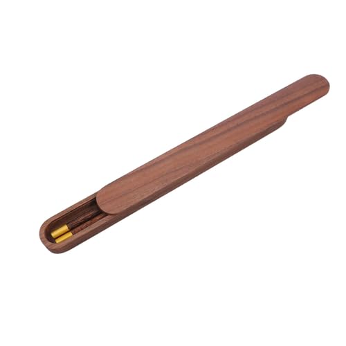 VERDANVERSE Estuche Portátil para Palillos Chinos Reutilizables de Madera de Nogal Negro Caja Grande para Cubiertos y Utensilios de Cocina Organizador Ligero para Camping y Picnic
