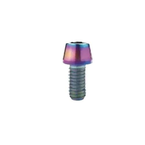 1pc Ti M5 M6 *12 16 18 20 25 30 35 40 Taper Head Bolt Screw For Bicycle Stem Seatpost Bicycle Parts GR5(Rainbow,M6X16)