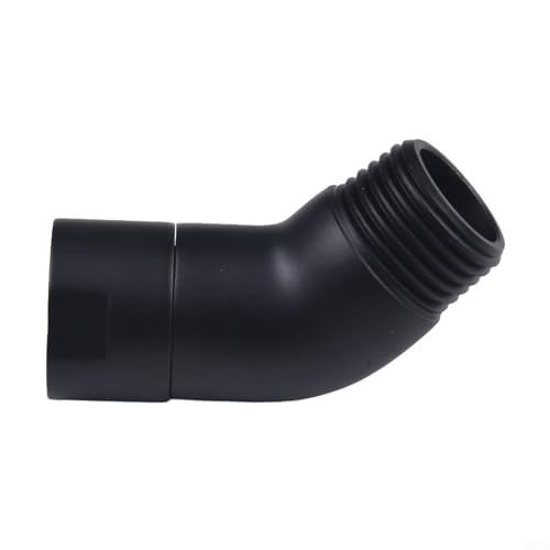 Filteilect Codo de cabezal de ducha para rociador superior de ducha de mano, acero inoxidable 304, conector de ángulo de 135° con rosca G 1/2 hembra y macho, acabado negro compatible con la mayoría de