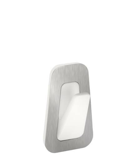Tesa - Powerstrips 59783-00003-00 59783-00003-00 2 kleine Haken, Weiß/Chrom, einfache Montage ohne Bohren