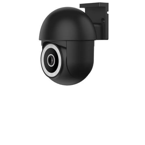 ENERJ Smart WiFi Outdoor Dome Camera Black, Upgraded 2K 3MP HD PTZ Security IP Camera, 360° Coverage 355° Pan 90° Tilt, IP65 Waterproof, Full Colour Night Vision, 2-Way Audio, Works with Alexa