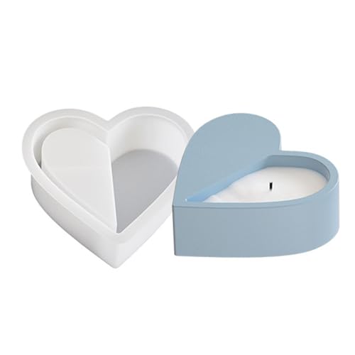 Moule en silicone cœur résine époxy bougies plâtre pots fleurs - 2