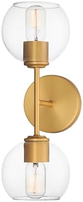 Maxim Lighting 21632CLNAB I Knox Collection 17 Inch Two Light Wall Sconce I Natural Aged Brass Finish I Modern Contemporary Light Fixture I