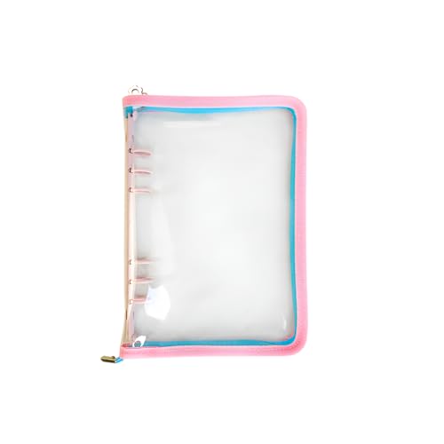 [Aishaba]2025新 シール帳 バインダー【A5/A6サイズ&6穴】透明 シール バインダー 花柄ファスナー付き 可替えカバー 軽量設計 Insスタイル 多色選択 柔らかい素材で ルーズリーフ マルチユース オフィス学用品