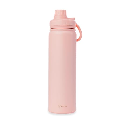 Gocase Garrafa Fresh Térmica Para Água em Aço Inoxidável, Bebida Quente por até 12hrs ou Fria por até 24hrs (Rosa, 650 ml)