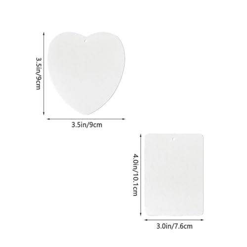 Image of 40 Pcs Felt Car Air Freshener Blanks Sublimation Air Freshener Blank Sheets Car Air Freshener Scent Pads Sublimation Blank Pendants Hanging Ornament Blanks Rectangle and Heart