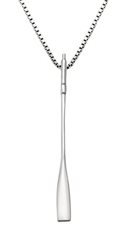 Wild Things Sterling Silver Long Sculling Oar Pendant w/20 Oxidized Box Chain