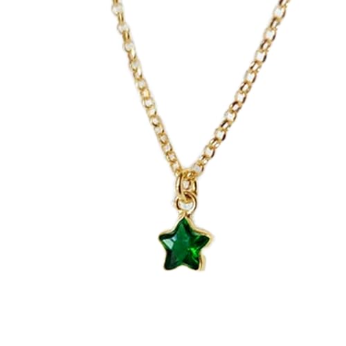 Collier étoile émeraude naturelle 5 mm en argent 925, le cadeau d'anniversaire mémorable