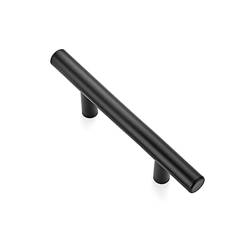 Image of Ravinte Cabinet Handles, Matte Black,5 inch Length,3 inch Hole Center,1 Pack | Stainless Steel Pull Feel, Round T-Bar Shape, Kitchen Cabinet Pulls, For Cupboards, Drawers, Dressers, Cabinets