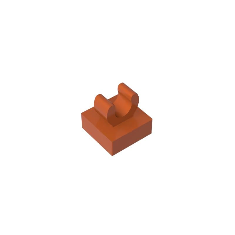 Gobricks 15712 Hinge Plate Tile Special 1x1 with Clip with Rounded Edges 50 Pieces GDS-818 Compatible with Lego Building Blocks Color:Dark Orange — image 1
