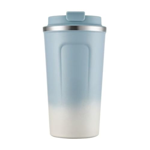 MLTUN MAKAN 304ステンレススチールの二重壁コーヒーカップ、真空断熱、漏れ防止、車用魔法瓶、直接飲むコーヒー、水筒、魔法瓶、ワンボタン操作、かわいい、持ち運び簡単、オフィス、学校、仕事に最適 (C,510ml)