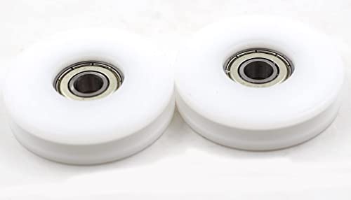feedal 2 poleas de rodillo de rueda de polea guía de rodamientos de bolas de nailon de 50 mm para elevación para 6, cuerda de 8,10 mm, ruedas de polea de rodamiento 608zz