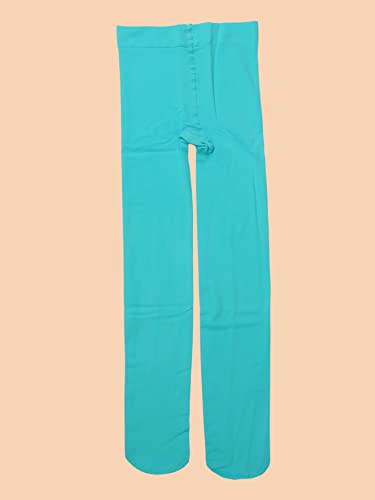 Everswe Girls Tights, Semi Opaque Footed Tights, Microfiber Tights (11-13, Tiffany Blue) #TOP2