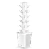 6 Layers 30 Plants Hydroponic Tower,Hydroponic Growing System Kit,Indoor Fruits and Vegetables Aeroponic Towers Soilless Cultivation Herbs Fruits Vegetables Herbs Vertical Planter Tower Kit White US