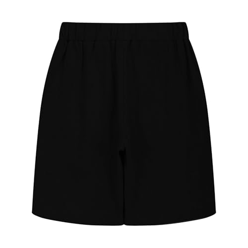 Bermuda Shorts for Girls Knee Length Wide Leg Linen Long Shorts 2025 Lightweight Baggy Comfy Solid Preppy Short Pants4