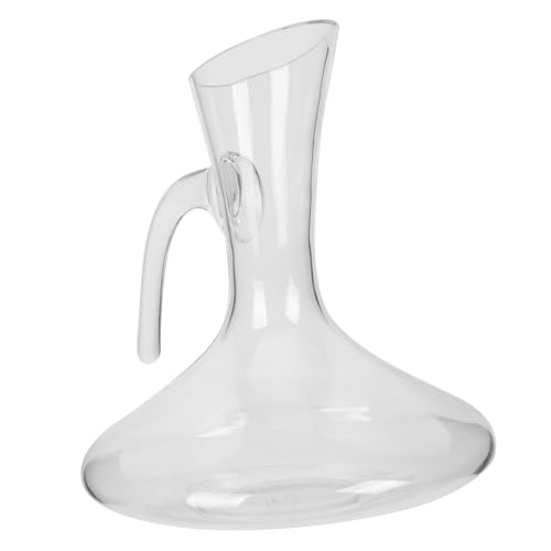 PartyKindom Decantador de Vino de Grande con Asa y Boca Inclinada Decantador Rápido para Brandy para Bar Casa y Pub Elegante Diseño Transparente y Práctico para Vodka y Whisky