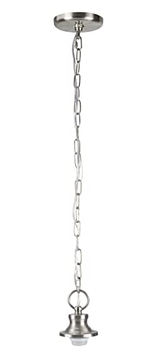 Image of Aspen Creative 21050-21, Indoor Pendant Light Kit, 6' SPT-1 Silver Wire / 5' Steel Chain. Socket Cup: 3-1 /2 inch W x 1-15 /16 inch H. Suitable: 6 inch D. to 18 inch D. Pendant Shade. Satin Nickel. 1 Pack.