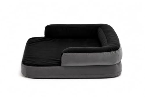 Image of Cutepups Memory Foam Square Orthopedic Dog Bed Comfortable Dog Mattress For Sleeping, Washable Pet Bed For Dogs (Medium Size Black And Grey)