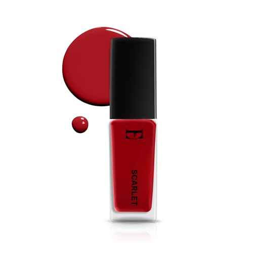 Image of SCARLET Vegan Nail Polish Red Color | Long Lasting Chip Resistant Formula | Quick Dry Glossy Finish | Non Toxic & Cruelty Free Nail Paint for Women | 10 ml