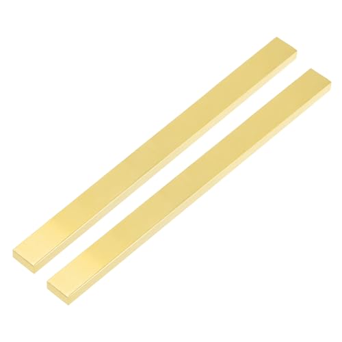 Image of sourcing map H62 Brass Flat Bar Stock, 2 Pcs 0.12"x0.59"x14" Square Solid Brass Bar Stock Metal Sheet for Knife Making DIY Handicrafts Architectural Decoration Industry Thermal Conductivity