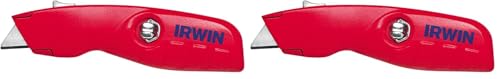 Image of IRWIN Utility Knife, Self-Retracting for Safety (2088600), Red 1 Count (Pack of 2)