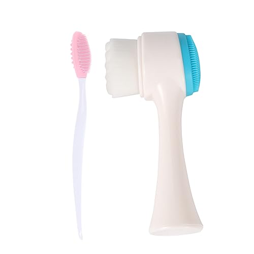 WRITWAA Super Stretchy Face Nose Brush Set 2pcs Silicone Cleaning Brushes for Gentle Skin Massage