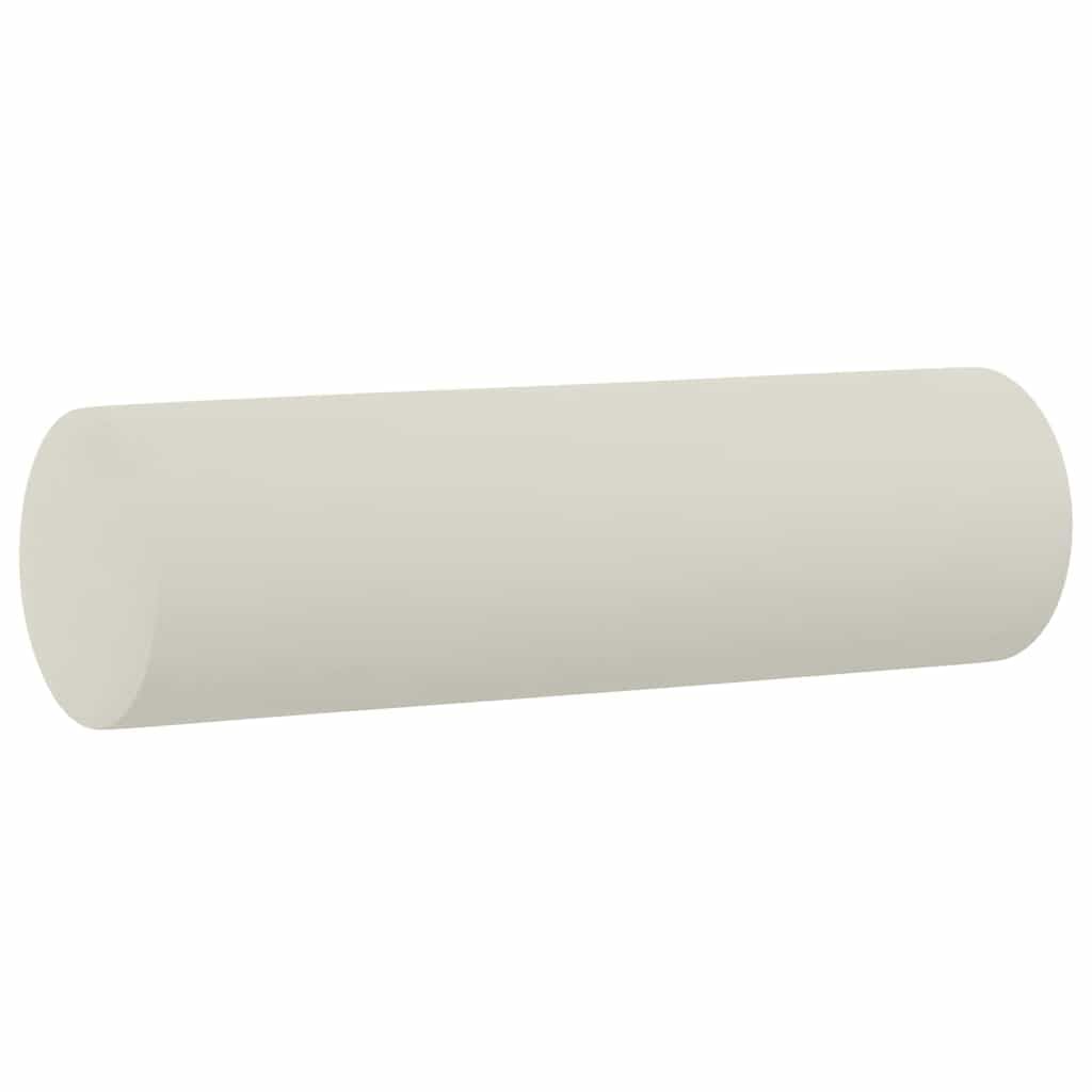 Zierkissen 2 STK. Creme Ø15x50 cm Samt Dekokissen weich flauschig mit waschbarem Kissenbezug für Sofa Couch Wohnzimmer Schlafzimmer Boho Deko